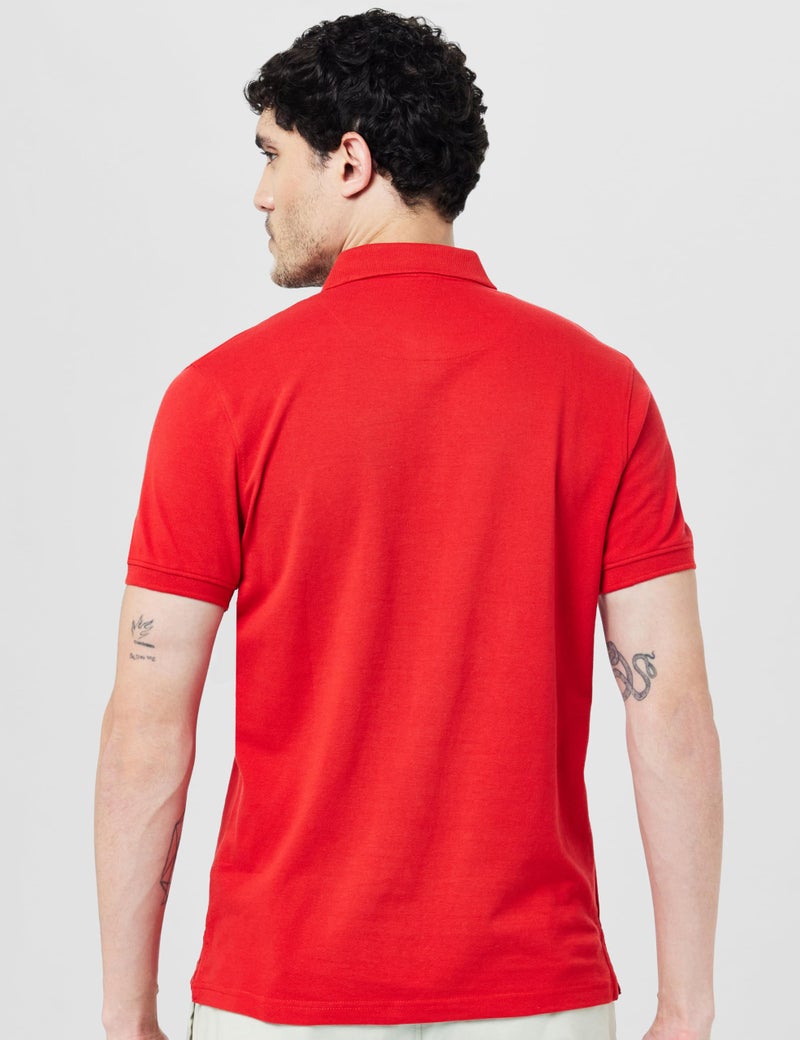 Pepe Jeans Pepe Half Sleeve Regular Fit T-Shirt Red - Image 3