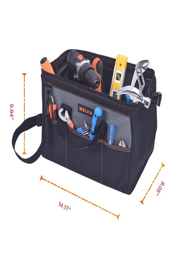 MEIJIA Portable Waterproof Tool Bag, Wide Mouth Open, Multi Inside Pockets for Tool Storage with Adjustable Shoulder Strap(14") - Image 5