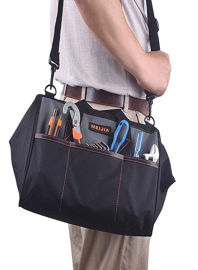 MEIJIA Portable Waterproof Tool Bag, Wide Mouth Open, Multi Inside Pockets for Tool Storage with Adjustable Shoulder Strap(14") - Image 4