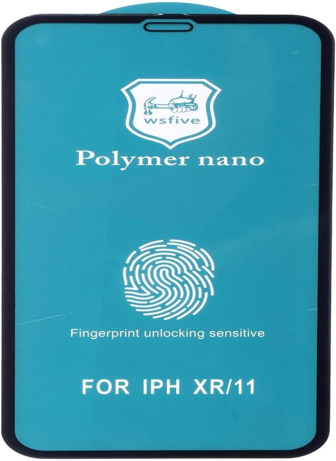 Generic - Front Nano Glass Screen Protector for iPhone XR - Clear/Black - Image 1