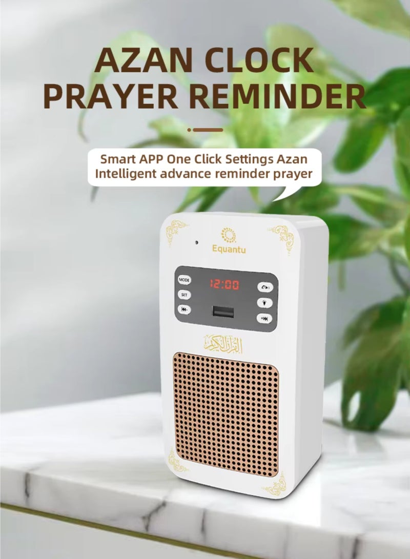 Wall Mounted Quran Speaker with Bluetooth, App, Remote u0026 Night Light | White - Image 3