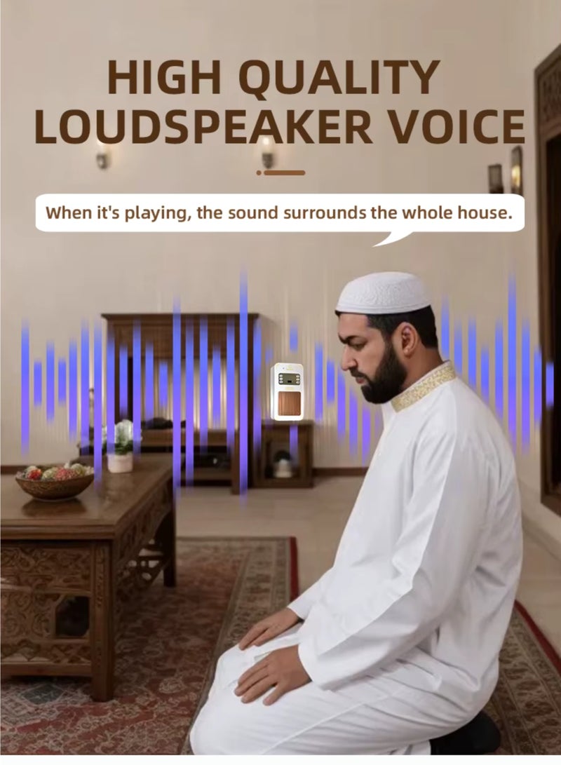 Wall Mounted Quran Speaker with Bluetooth, App, Remote u0026 Night Light | White - Image 4