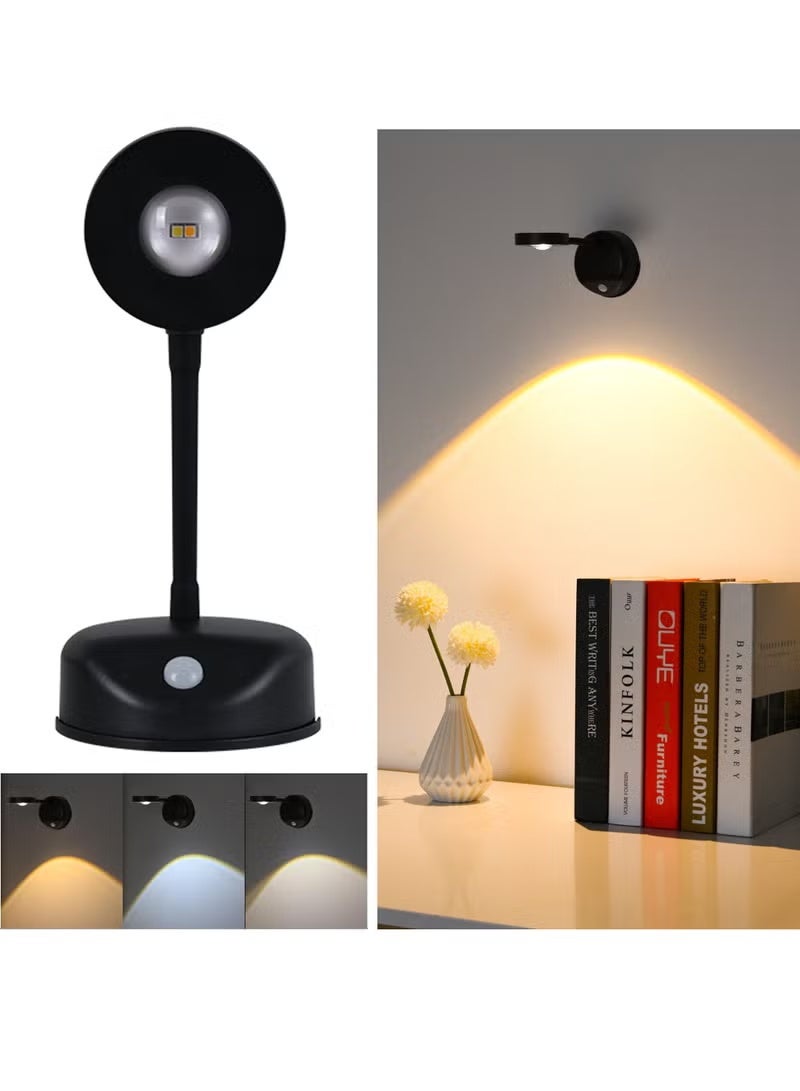 LED Motion Sensor Night Light,Rechargeable Wall Sconce,Picture Light,Dimmable 3 Color Temperature,360°Rotation Wireless Spotlight for Wall Stair Kids Room Hallway Bedroom Cabinet Closet - Image 1