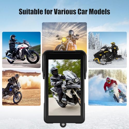SIXWIN Portable Motorcycle GPS Navigation, Wireless Motorcycle Apple Carplay & Android Auto, 5" HD Touch Screen with Tyre Pressure Detection, Siri & Google Assistant, IP68 Waterproof - Image 5