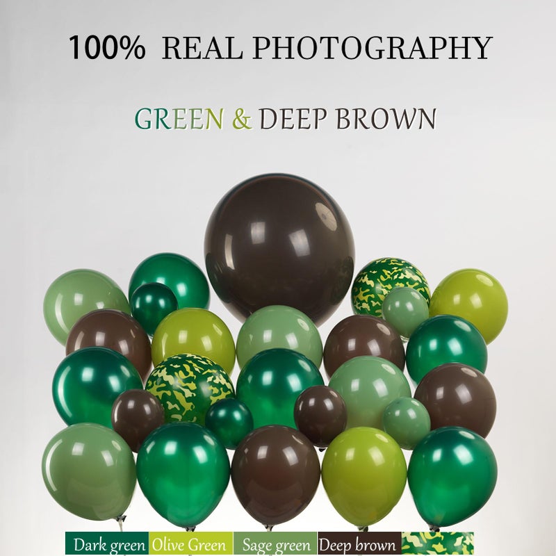 kozee Dinosaur Trunk or Treat Car Party Balloon Arch Garland Kit with Dark Green Sage Green Brown Dino Foil Balloons for suv SUV Car Archway Garage Dinosaur T-REX Theme Halloween Decoration Supplies - Image 3