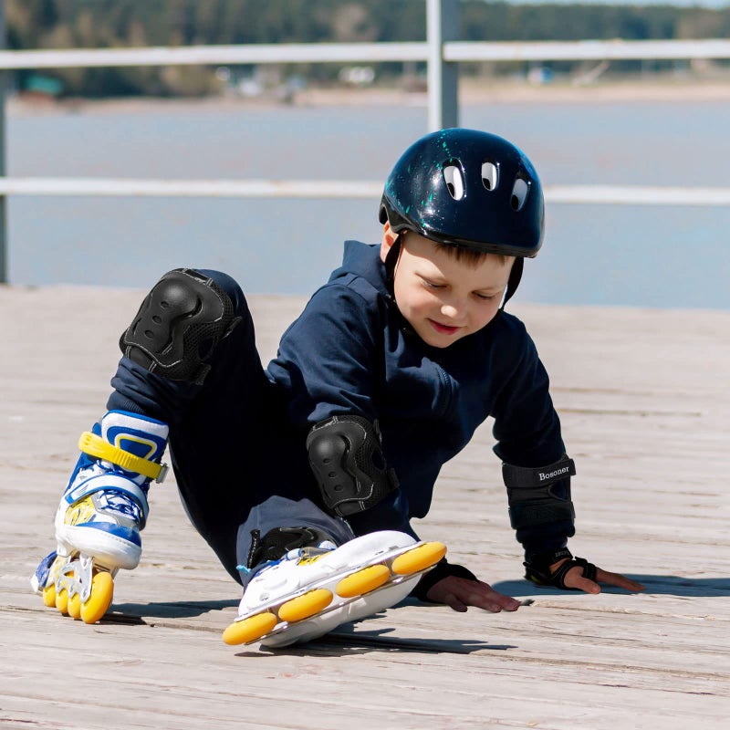 BOSONER Kids/Youth Knee Pad Elbow Pads Guards Protective Gear Set for Roller Skates Cycling BMX Bike Skateboard Inline Skatings Scooter Riding Sports - Image 3