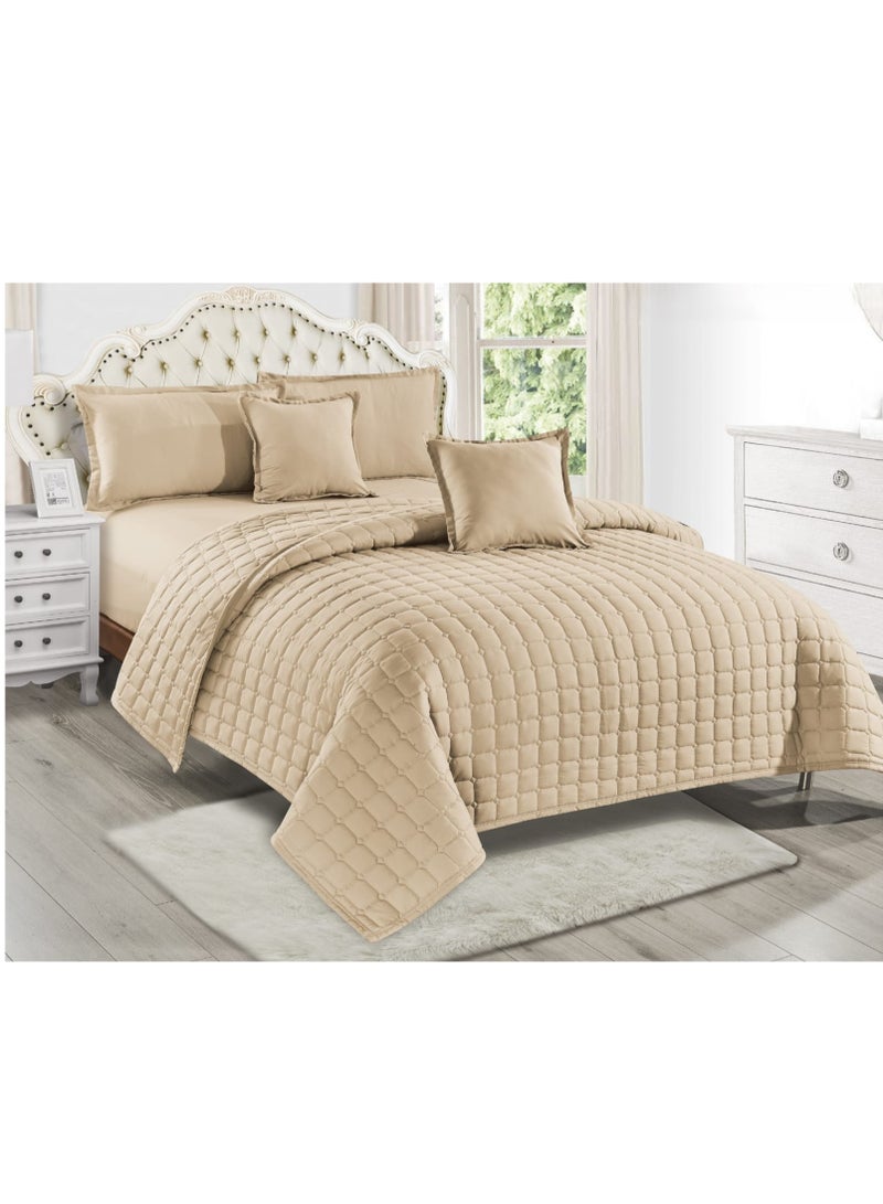 مون طقم لحاف نفرين مفرش سرير مضغوط مكون من 6 قطع  لحاف مقاس كينج 230x250سم - Image 1