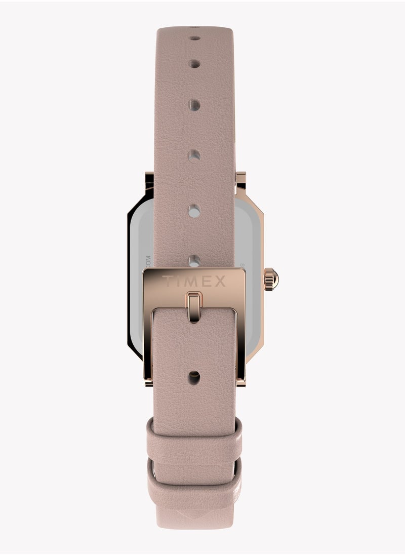TIMEX TIMEX Women's Rose Gold/Pink Leather Watch | TW2Y01100  - Image 3