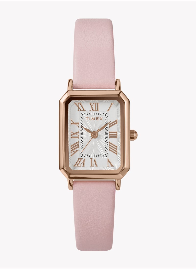 TIMEX TIMEX Women's Rose Gold/Pink Leather Watch | TW2Y01100  - Image 1