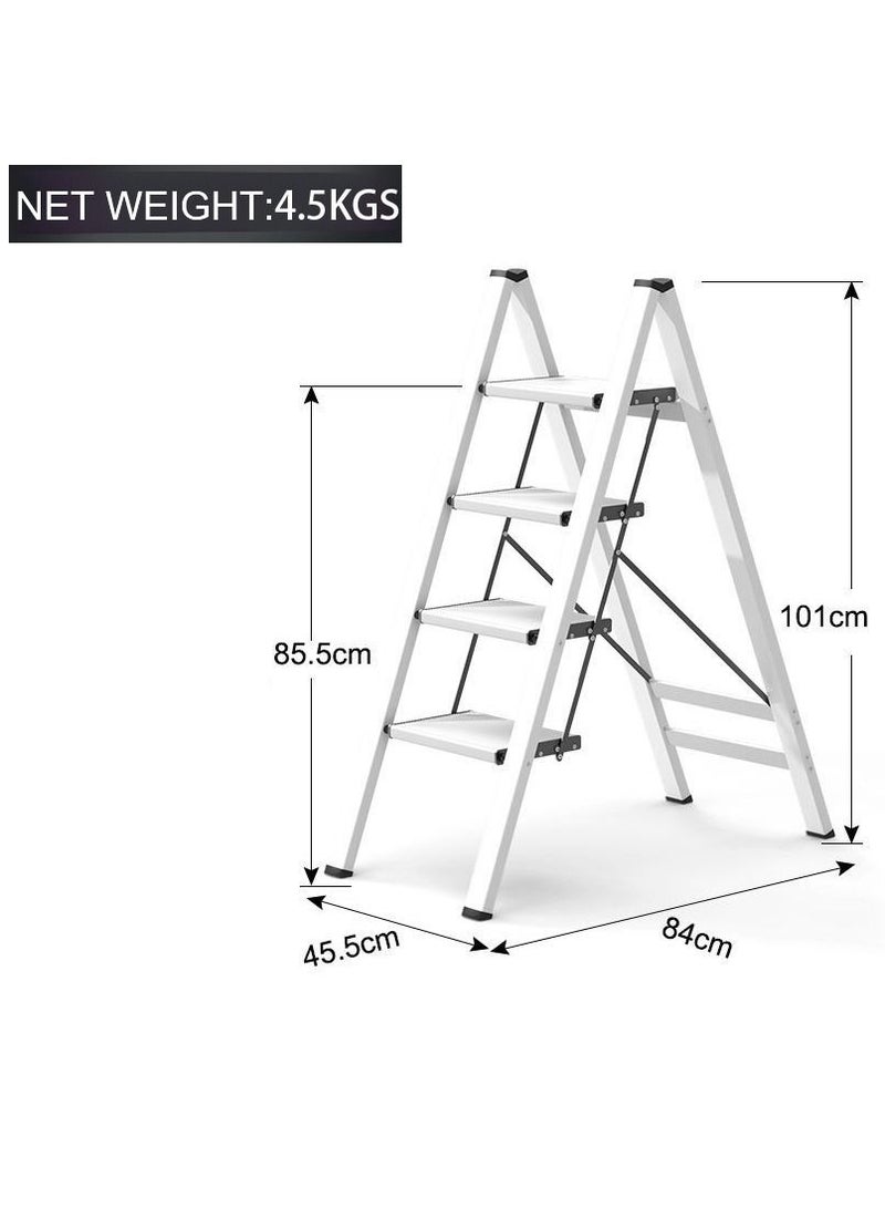 SUNRISE 4 Steps Ladder Aluminum Folding Step Stool With Anti Slip Sturdy And Wide Pedal Light weight Portable Multi Use Stepladder For Home And Kitchen Use Space Saving - Image 4