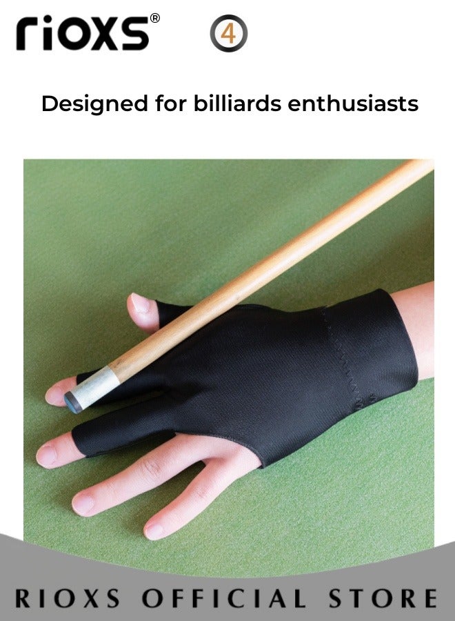 RIOXS 6 Pcs Highly Elastic 3 Fingers Billiard Gloves for Men and Women Non-slip Pool Glove Snooker Cue Sport Wear on the Left Hand - Image 5