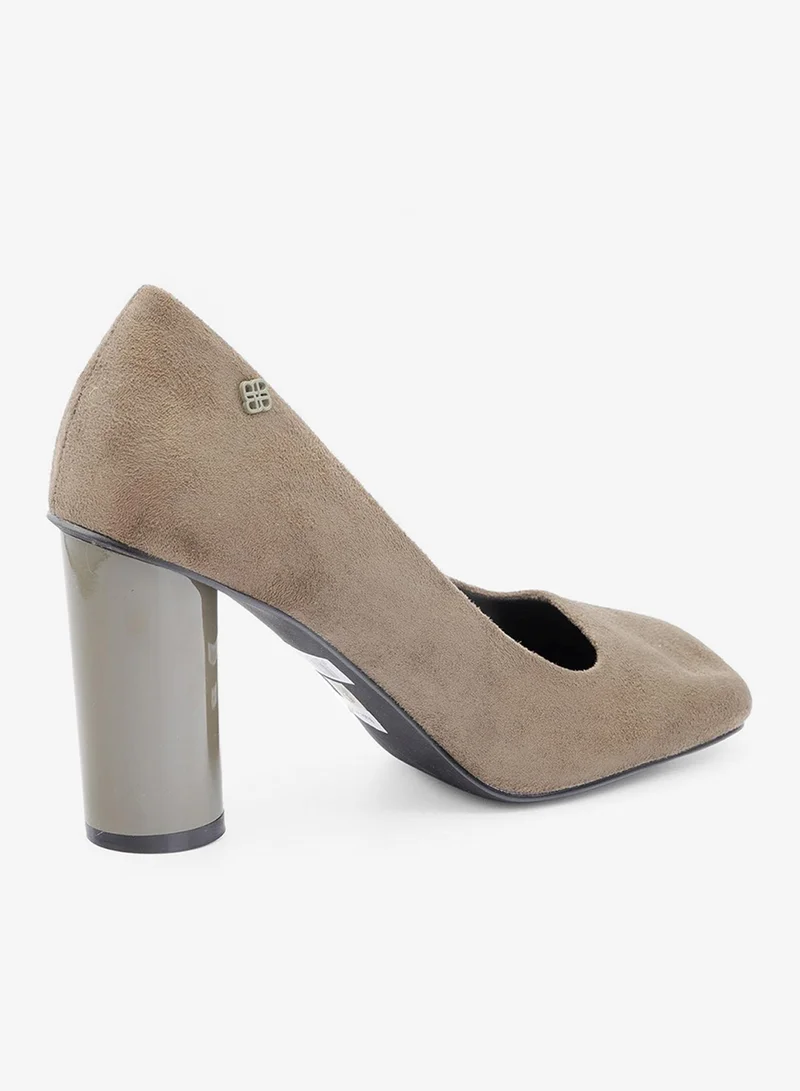 Bata Grey Elegant Block Heel Pumps for Women | Best Price UAE