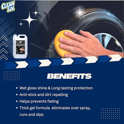 Cleansol Tyre Polish Liquid for Car, Bike, Scooter & All Vehicles | High Gloss Black Shine Spray | Long-Lasting Water-Resistant Formula | 5 litre - Image 5
