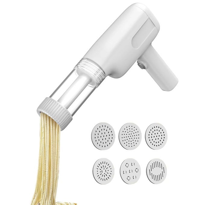 6 IN 1 PASTA MAKER MACHINE PASTA EXTRUDER NOODLE MAKER PORTABLE HANDHELD NOODLE MAKER PASTA ATTACHMENT NOODLE PRESS FOR HOMEMADE PASTA