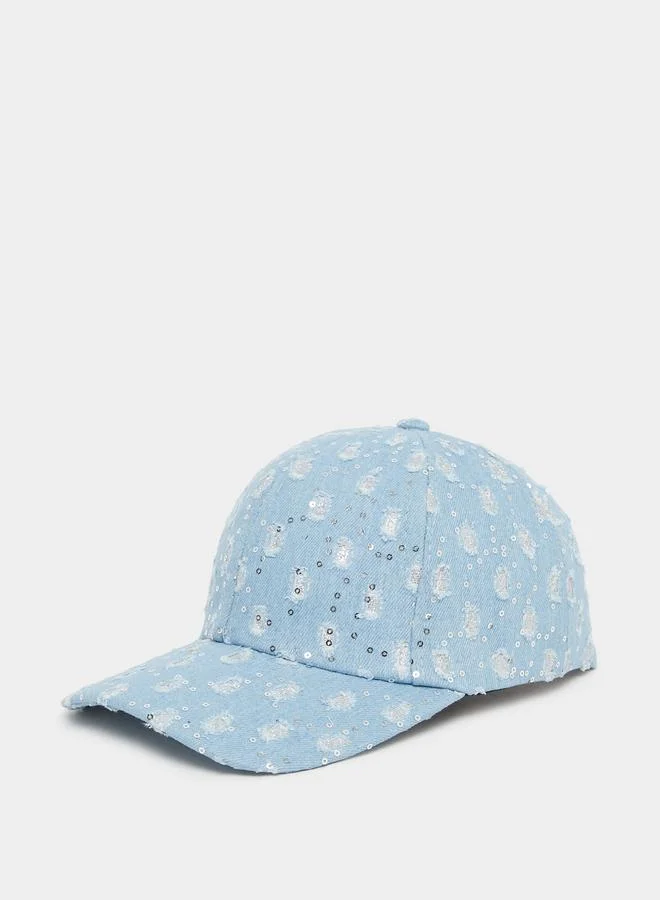 Styli Styli Sequined Distressed Cap