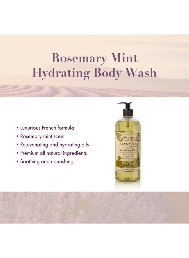 A La Maison French Hydrating Liquid Body Wash Rosemary Mint Natural Body Wash Made With Essential Oils Biodegradable Plantbased Vegan Crueltyfree Alcohol & Paraben Free (25.36 Oz 1 Pack) - Image 2