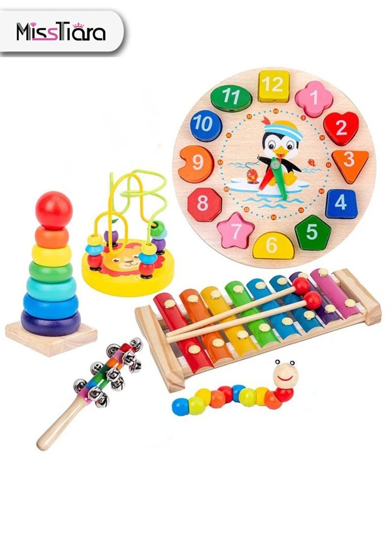 مس تيارا ألعاب خشبية للأطفال، ألعاب مونتيسوري، مناسبة للأولاد والبنات من سن 3 سنوات فما فوق. 6 قطع ألعاب خشبية للأطفال، ألعاب أطفال، ألعاب تعليمية لمرحلة ما قبل المدرسة من سن 3 إلى 6 سنوات، مناسبة للأطفال من سن 3 سنوات فما فوق، هدايا عيد الميلاد، وألعاب التنمية المبكرة. - Image 1