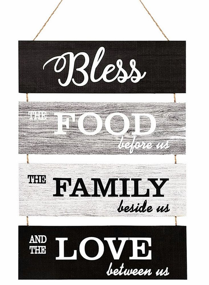 SYOSI Wall Hanging Sign Bless Rustic Wooden Family Living House Decoration Brand for Room Bedroom Bathroom Kitchen - Image 1