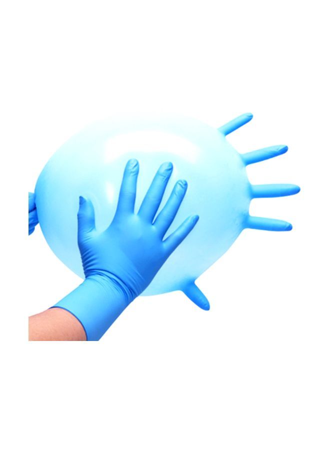 NIBEMINENT Pack Of 50 Disposable Gloves Blue 18cm  - Image 2