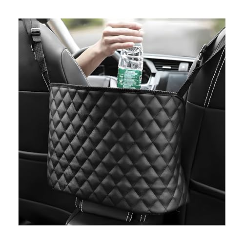 ZNDAW Car Net Pocket Handbag Holder Large Capacity Automotive Purse Holder Organizer Between Two Seats Leather Seat Storage Holders Barrier of Backseat Pet Kids Car Accessories - Image 1