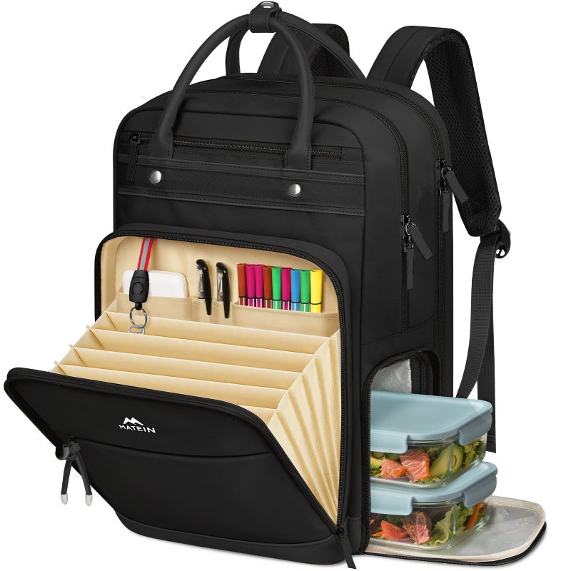 MATEIN Teacher Backpack with Lunch Compartment, 15.6 Inch Lunch Backpack for Men with Organized Pocket, College Laptop Backpacks Meal Prep Bag Gift for Teachers Work Nurse Commute Office - Image 1