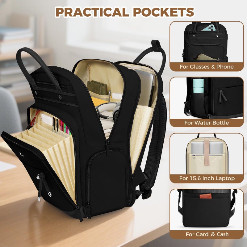 MATEIN Teacher Backpack with Lunch Compartment, 15.6 Inch Lunch Backpack for Men with Organized Pocket, College Laptop Backpacks Meal Prep Bag Gift for Teachers Work Nurse Commute Office - Image 5