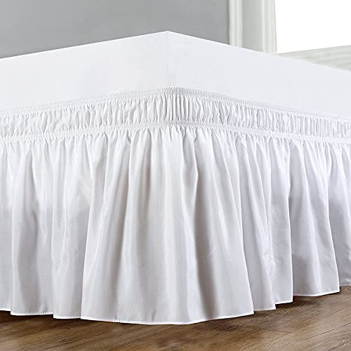 YRM Bedding's White Bed Skirt Wrap Around 600 Microfiber with Easy Fit with 15 Inch Tailored Drop Shrinkage and Fade Resistant with Microfiber 15 Bed Skirt Twin Size 39 x 80 - Image 2