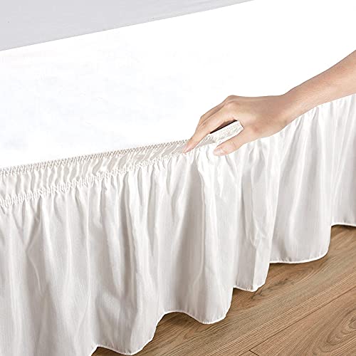YRM Bedding's White Bed Skirt Wrap Around 600 Microfiber with Easy Fit with 15 Inch Tailored Drop Shrinkage and Fade Resistant with Microfiber 15 Bed Skirt Twin Size 39 x 80 - Image 5