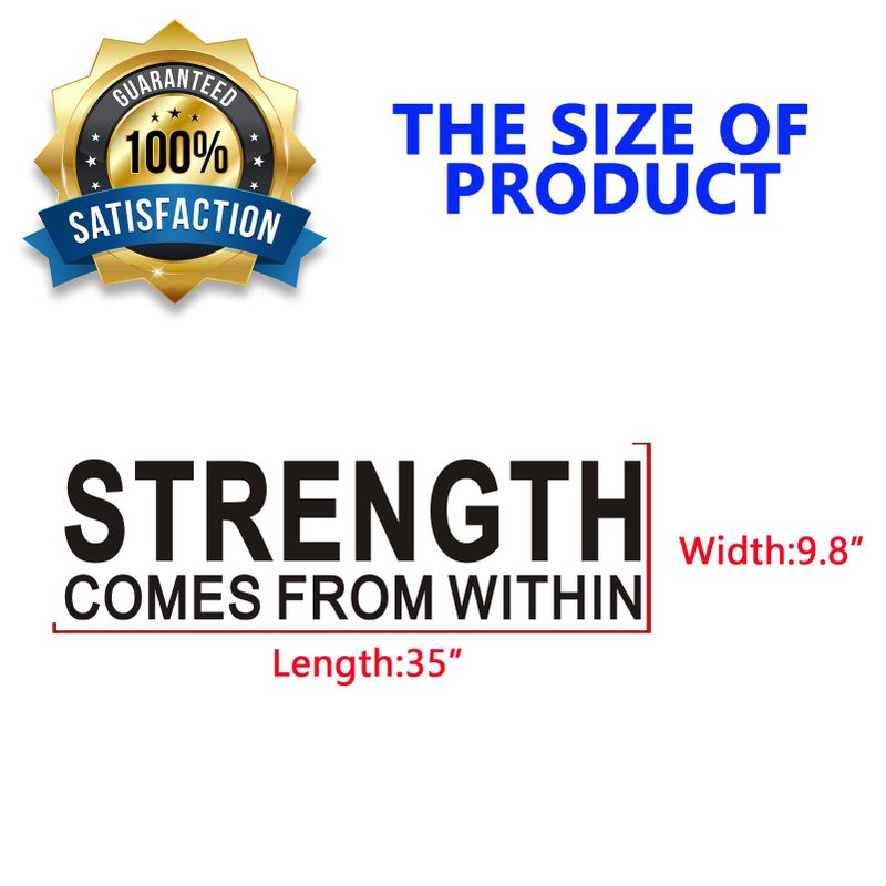 SEATUNE Wall Decal Stickers  Motivational Wall Decals  (Easy to Apply)  Vinyl Wall Decor Art Men Women Sports Yoga Quotes Gym Office Bedroom Living Room School Classroom  Strength Comes from Within 35 ""X9.8 "" - Image 4