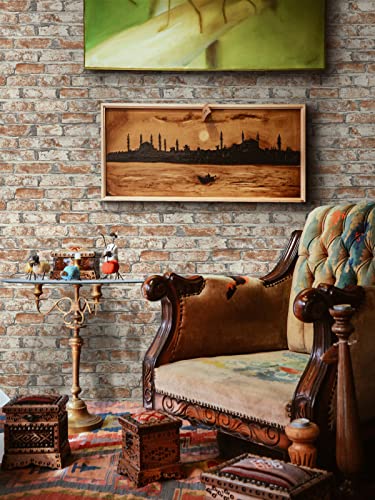 Sevalo Brick Wallpaper Peel and Stick Brick Contact Paper for Walls Red 3D Faux Self-Adhesive Removable Wallpaper for Bedroom Kitchen Backsplash Accent Wall Sticky Décor Fireplace 17.3inW 78.7inL - Image 2