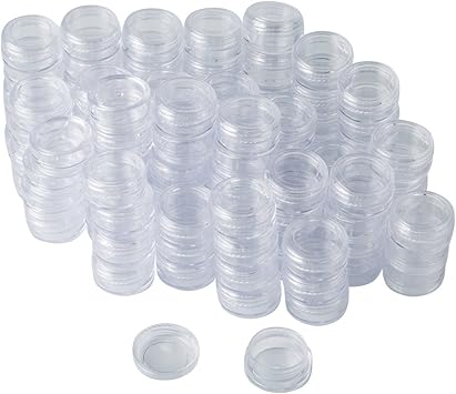 Bekith Lawei 108 Pcs Empty Cosmetics Container Pots 3Gram Transparent Plastic Travel Mini Jars with Clear Screw Lids for Cream Lotion Eye Shadow Nails Powder - Image 1