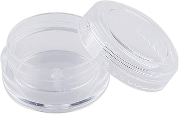 Bekith Lawei 108 Pcs Empty Cosmetics Container Pots 3Gram Transparent Plastic Travel Mini Jars with Clear Screw Lids for Cream Lotion Eye Shadow Nails Powder - Image 3