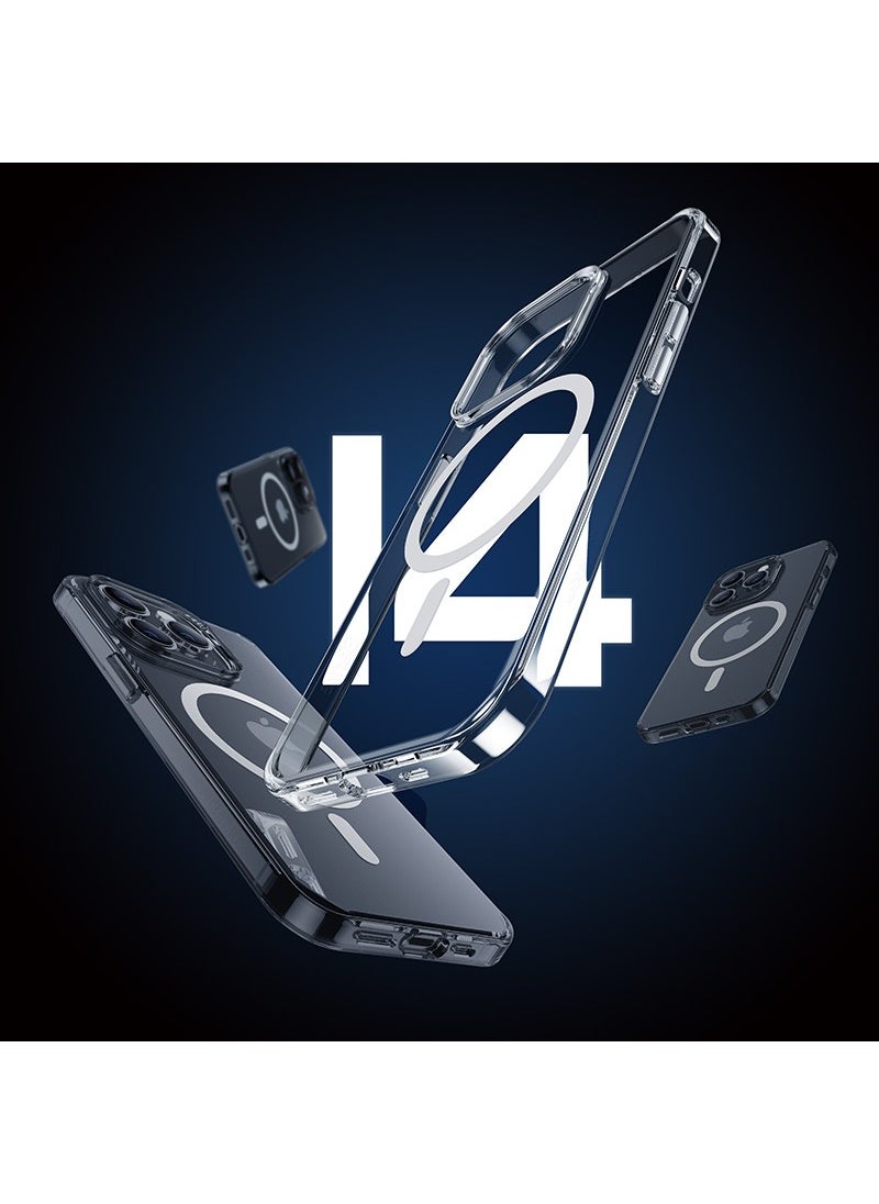 Benks - iPhone 14 Pro Max Compatible Case New Magnetic Crystal Transparent PC Cover with Wireless Charging Support - Image 1