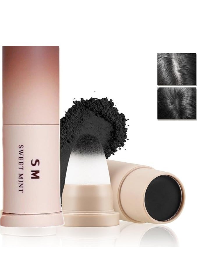 Sweet Mint Hair Shadow Stick, Root Touch Up and Shading Sponge Pen, Waterproof Filler for Cover Gray, Waterproof Hair Shading Sponge Pen Filler Powder for Cover Gray Hair,Hair Touch-Up,Thin Hair (Black) - Image 1