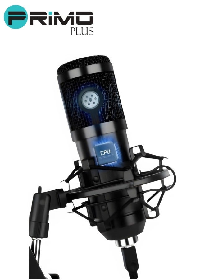 USB Condenser Microphone Kit with Adjustable Stand Black - Image 4