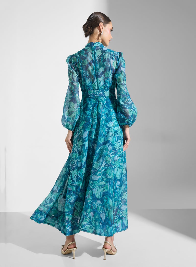 Khizana Floral Chiffon Maxi Dress - Image 2