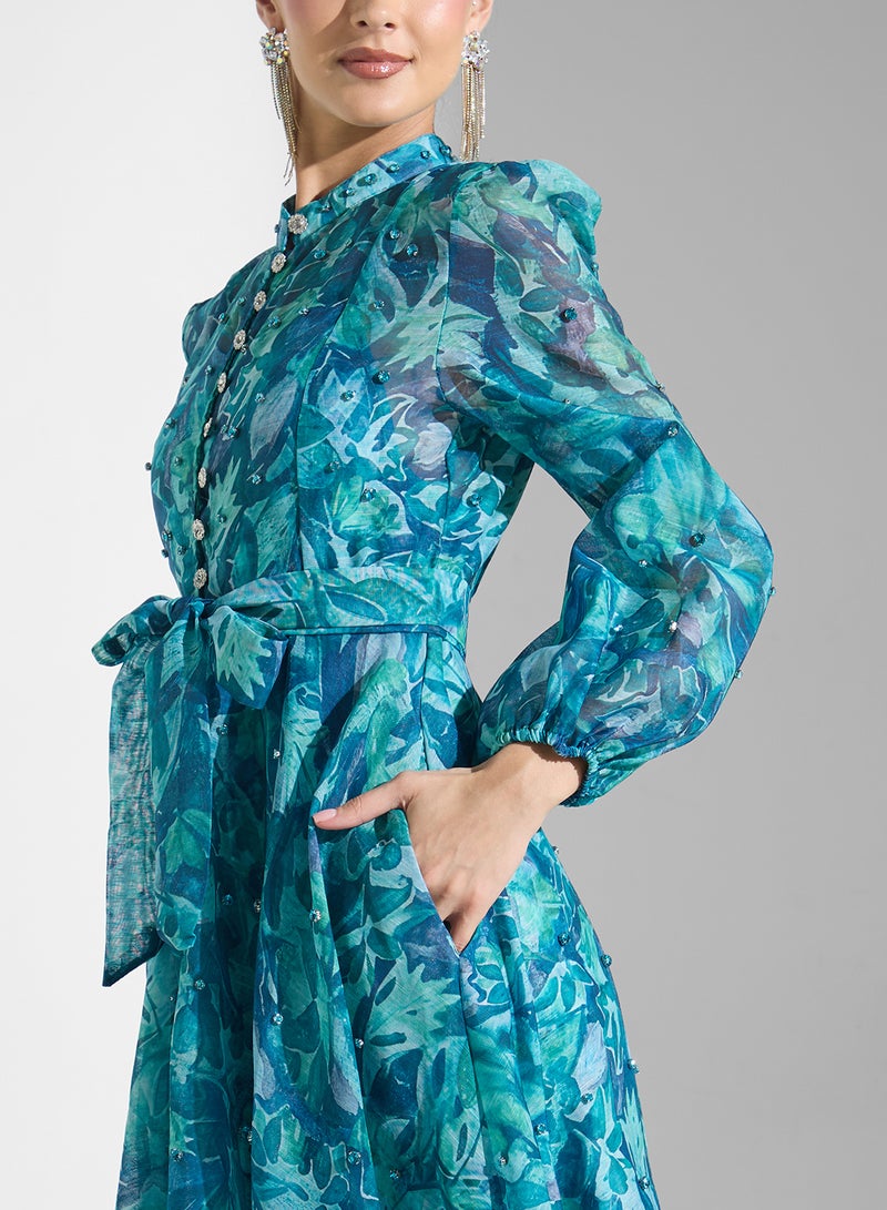 Khizana Floral Chiffon Maxi Dress - Image 3