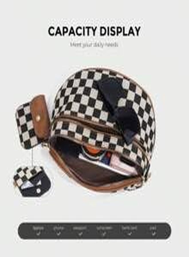 Lushandy Bum Bag for Women Crossbody Checkered Bag Vintage Waist Pack Checkerboard Belt Bag Trendy Cross Body Purse - Image 4