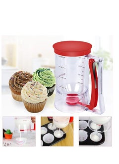 Golden Batter separator Cupcakes Pancakes Cookie Cake Waffles Batter Dispenser cookie separator batter Cream Speratator Cup Measuring Baking Tools (red)  - Image 2