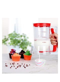 Golden Batter separator Cupcakes Pancakes Cookie Cake Waffles Batter Dispenser cookie separator batter Cream Speratator Cup Measuring Baking Tools (red)  - Image 3