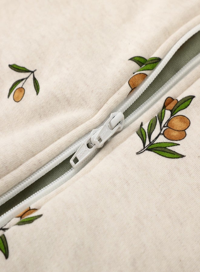 Owlivia Baby Sleep Sack Organic Cotton Sleeping Bag with- 2.5 TOG Sleeping Bag with 2-Way Zipper, Boys Girls Swaddle Transition Sleep Sack(2.5 TOG Olive Branch, 3-12 Months) - Image 4