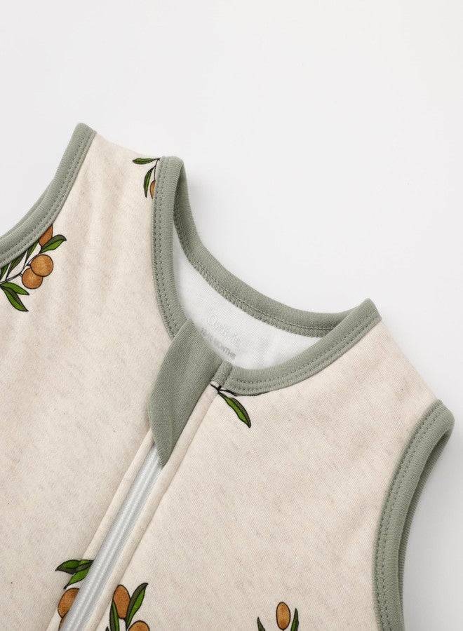 Owlivia Baby Sleep Sack Organic Cotton Sleeping Bag with- 2.5 TOG Sleeping Bag with 2-Way Zipper, Boys Girls Swaddle Transition Sleep Sack(2.5 TOG Olive Branch, 3-12 Months) - Image 3