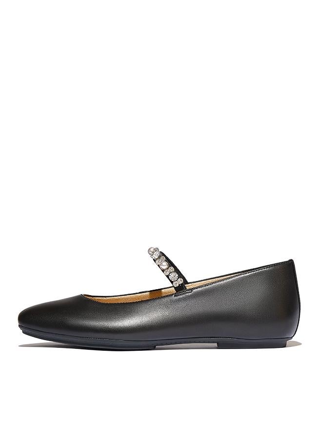 FitFlop DELICATO PEARLS-AND-CRYSTAL LEATHER BALLET FLATS - Image 5