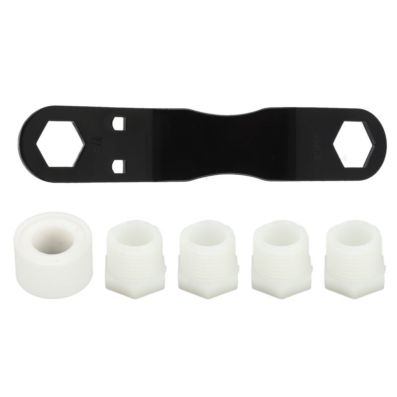 Water Heater Drain Plug Kit: 7/8in 15/16in Compatible - Tight Space Accessible Double-End Wrench, 1/2in Replacement Plug & Leak-Free Tape for RV Water Heater Maintenance - Image 1