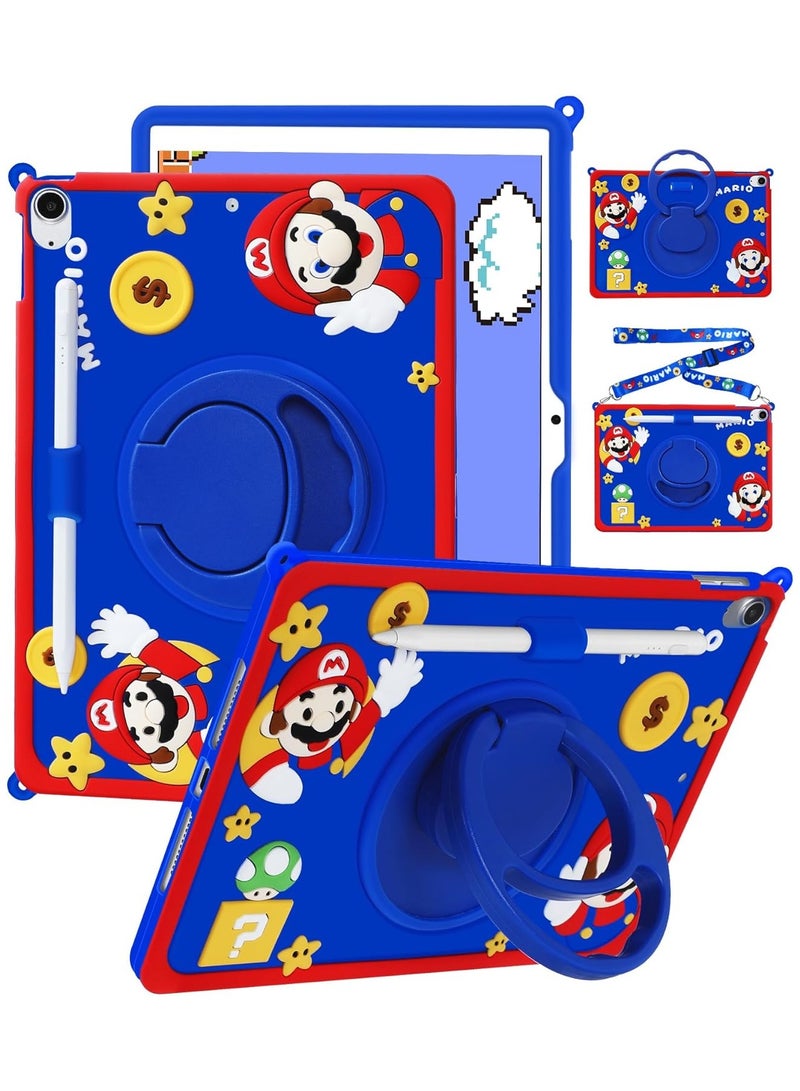 عام ـ iPad الجيل العاشر 2022 بقياس 10.9 إنش غلاف كرتون جذاب لطيف ثلاثي الأبعاد للأولاد والفتيات والمراهقين الأولاد للاهتمام والفريد من نوعه والممتع بتصميم جذاب وقوائم دورانية وحبل قلم” - Image 1