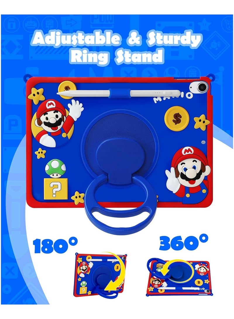 عام ـ iPad الجيل العاشر 2022 بقياس 10.9 إنش غلاف كرتون جذاب لطيف ثلاثي الأبعاد للأولاد والفتيات والمراهقين الأولاد للاهتمام والفريد من نوعه والممتع بتصميم جذاب وقوائم دورانية وحبل قلم” - Image 4