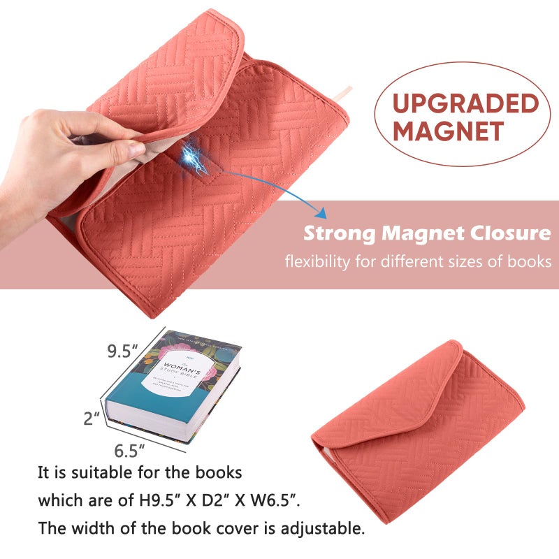 APLUFINE Reusable Book Cover with Magnet Closure - Adjustable Book Sleeve for Book Lovers Gift - Book Protector for Paperback -Book Covers for Hardcover - Book Pouch - Book Carrier - Image 4