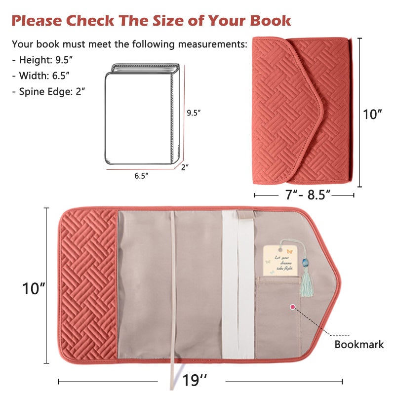 APLUFINE Reusable Book Cover with Magnet Closure - Adjustable Book Sleeve for Book Lovers Gift - Book Protector for Paperback -Book Covers for Hardcover - Book Pouch - Book Carrier - Image 2