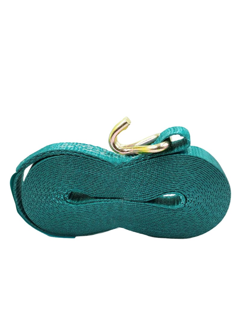 توتال حزام ربط TOTAL ratchet سعة تحميل 5 أطنان، حزام ربط شحن شديد التحمل 10 أمتار × 50 مم مع خطافات J مزدوجة وإبزيم معدني، لتأمين الأحمال والنقل THTRS5107 - Image 2