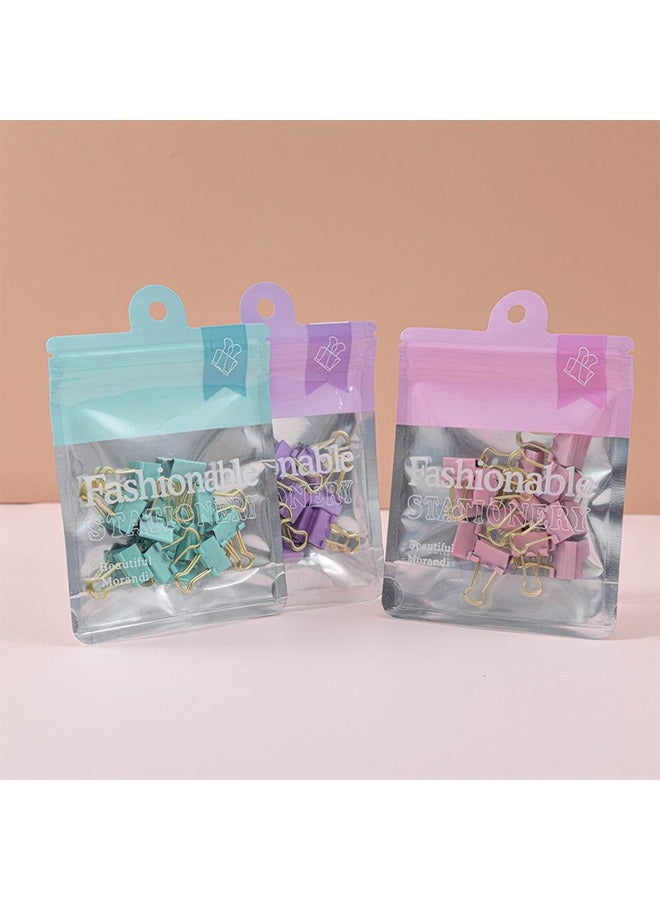 13 قطعة 15 مم منقوش بالذهب طويل الذيل كليب بيندر كليبس تشكيلة مقاطع تثبيت المستندات للمكتب والمنزل تصميم إبداعي سهل التخزين لملفات الملاحظات وبطاقات العمل - Image 5